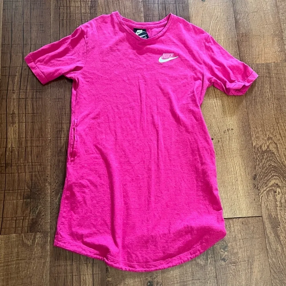 Nike girls dress Sz XL extra large 18/20 pink blue flecks pockets 100% cotton